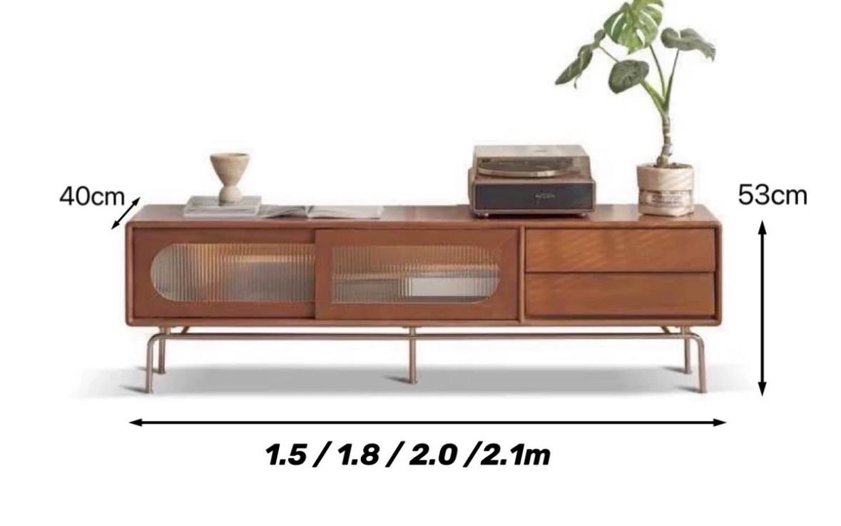 프렌치 빈티지 원목 거실용 수납장 실용 소형 유리도어 TV거실장, 현재가 945,700원