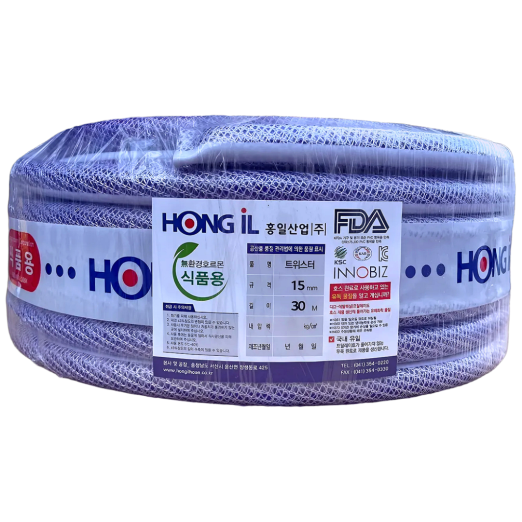 대복 식품용 고압호스 물호스 가정용,꼬임방지 특허,무독성 식용호스 편사 트위스터 보라 16미리 30미터, 1개 52,000원
