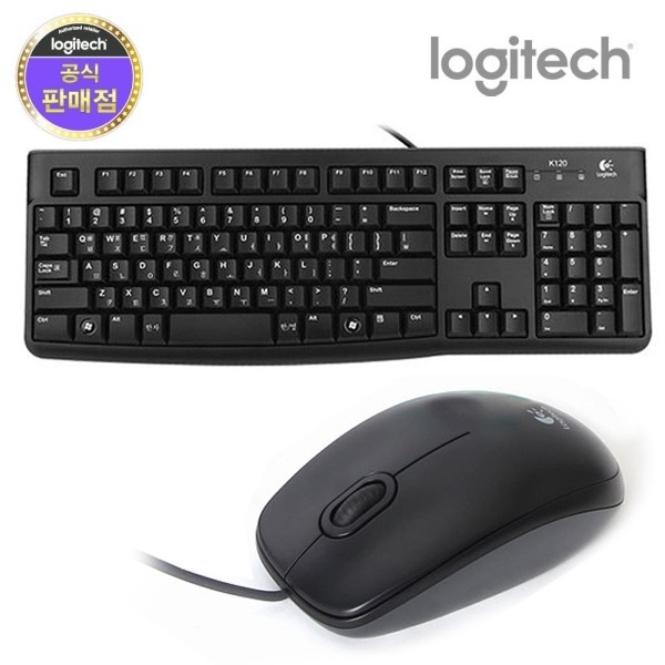 [로지텍] 유선 데스크탑 합본, 키보드 K120 NEW + 마우스 M90 [블랙/키스킨포함] [키보드USB/마우스USB] 24,900원