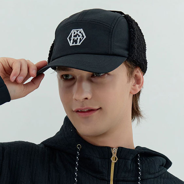 페르시안캣 이어플랩 방한 자수로고 4온스 패딩 골프 모자 (P44MCP01), 블랙 (P44MCP01), 1개 48,000원