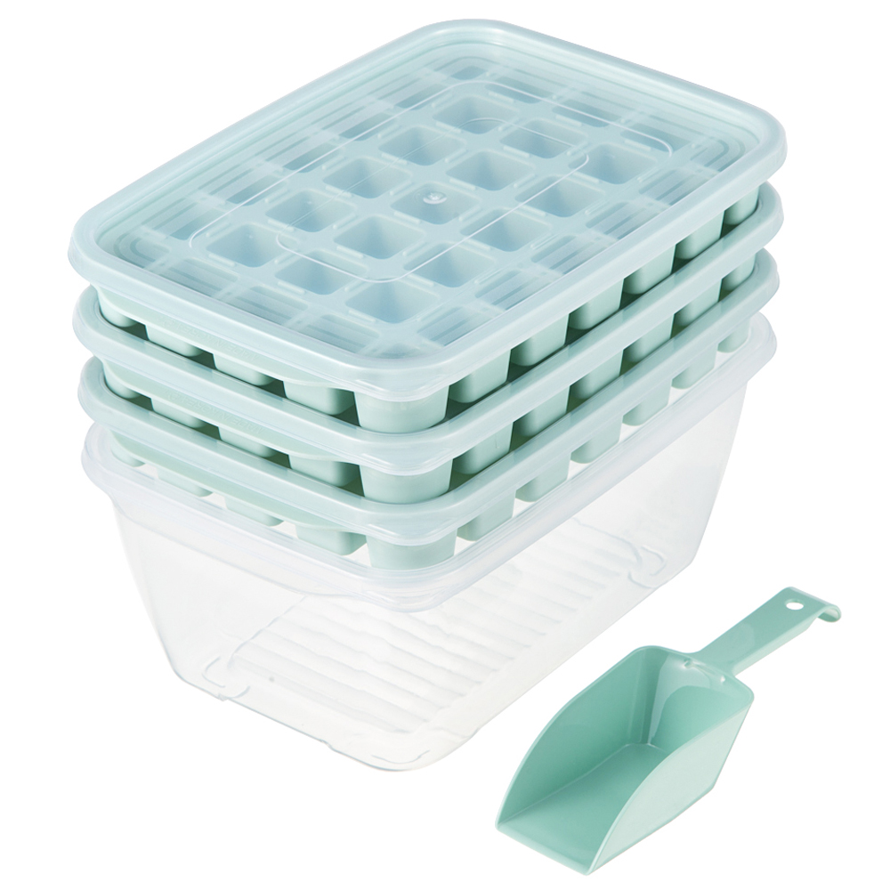 코멧 키친 사각 얼음 트레이 35구 3p + 얼음통 + 스쿱 세트 7,990원