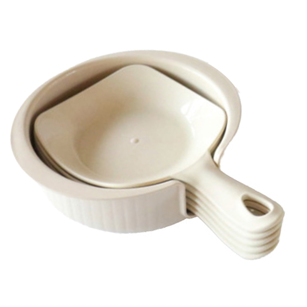 레몬글라스 손잡이 앞접시 5P + 정리대 세트 - 전자레인지용 손잡이 앞접시 캠핑용기 나눔접시, 크림, 1세트 15,900원