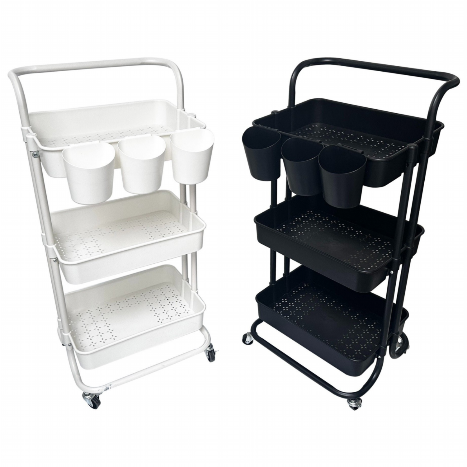 리빙오보제 트롤리 3단 + 선반 걸이형 수납박스 3개 SET, 화이트 23,900원