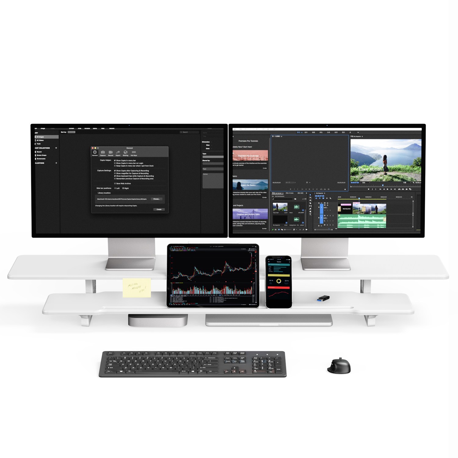 몽상컴퍼니 DM-118 더 넓어진 2단 와이드 모니터 받침대 사무실 서재 데스크테리어 13cm 32인치 높은 듀얼 받침 오픈형 아랫 선반 가로길이 1180mm 69,000원