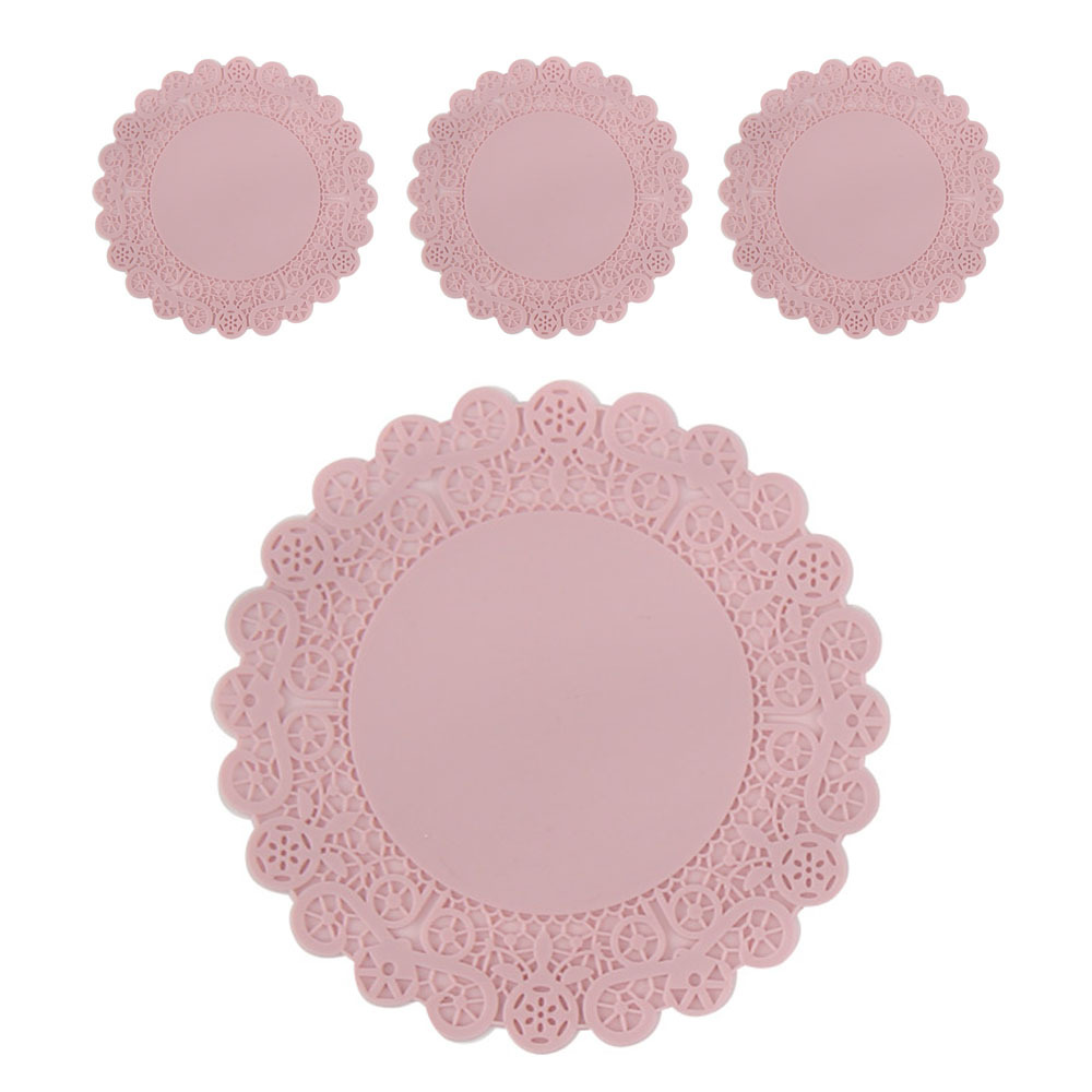 에이드엘 실리콘 도일리 컵받침 4p 4,000원