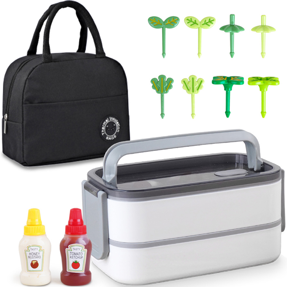 인블룸 웜 화이트 도시락 + 미니 소스통 + 피크닉 보냉 도시락 가방 + 데코픽 새싹 8종 세트 38,900원