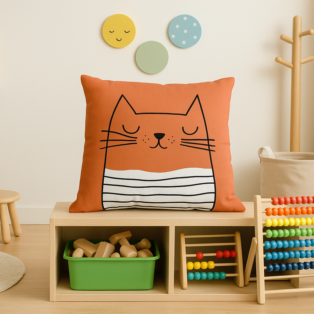 솔레아바 소파쿠션 50X50 순면 국산 (솜포함) - 고양이, 오렌지 38,000원