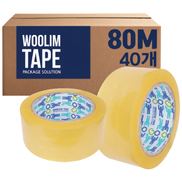 우림 OPP 투명 박스테이프 경포장 80M 50개 38,000원