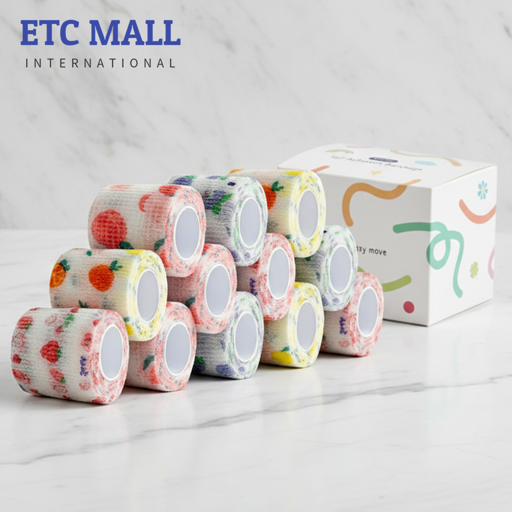 이티씨몰 자가점착 밴드 5cm 압박붕대 패턴 과일 4종 스트로베리 만다린 그레이프 피치 10+2 15,300원