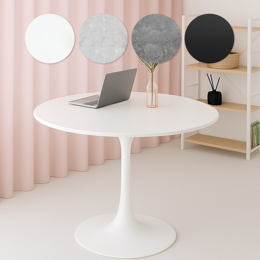 비셀리움 원형 테이블 식탁 600, 화이트, 2인용 35,800원