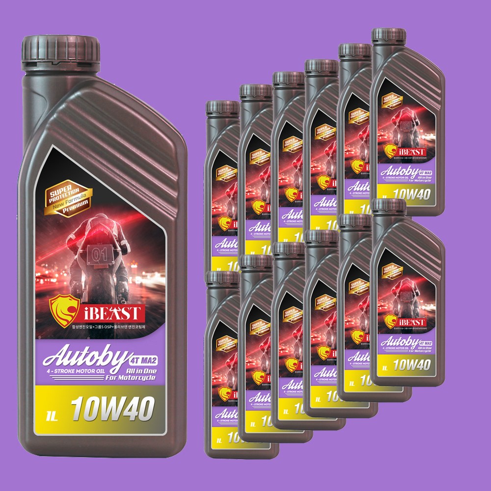 아이비스트 오토바이올인원 4T 4행정 엔진오일10W40 JASO MA2 12P 1BOX, 12개, 단일상품 130,000원