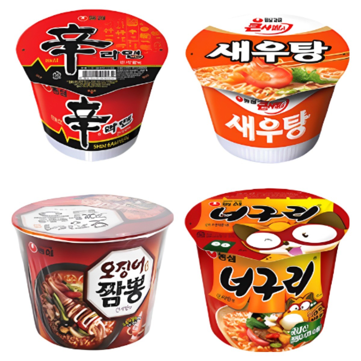 농심 큰사발라면 (신라면 컵 114g+새우탕 컵 115g+오징어짬뽕 컵 115g+너구리 컵 111g) 각4개씩, 1개 22,900원