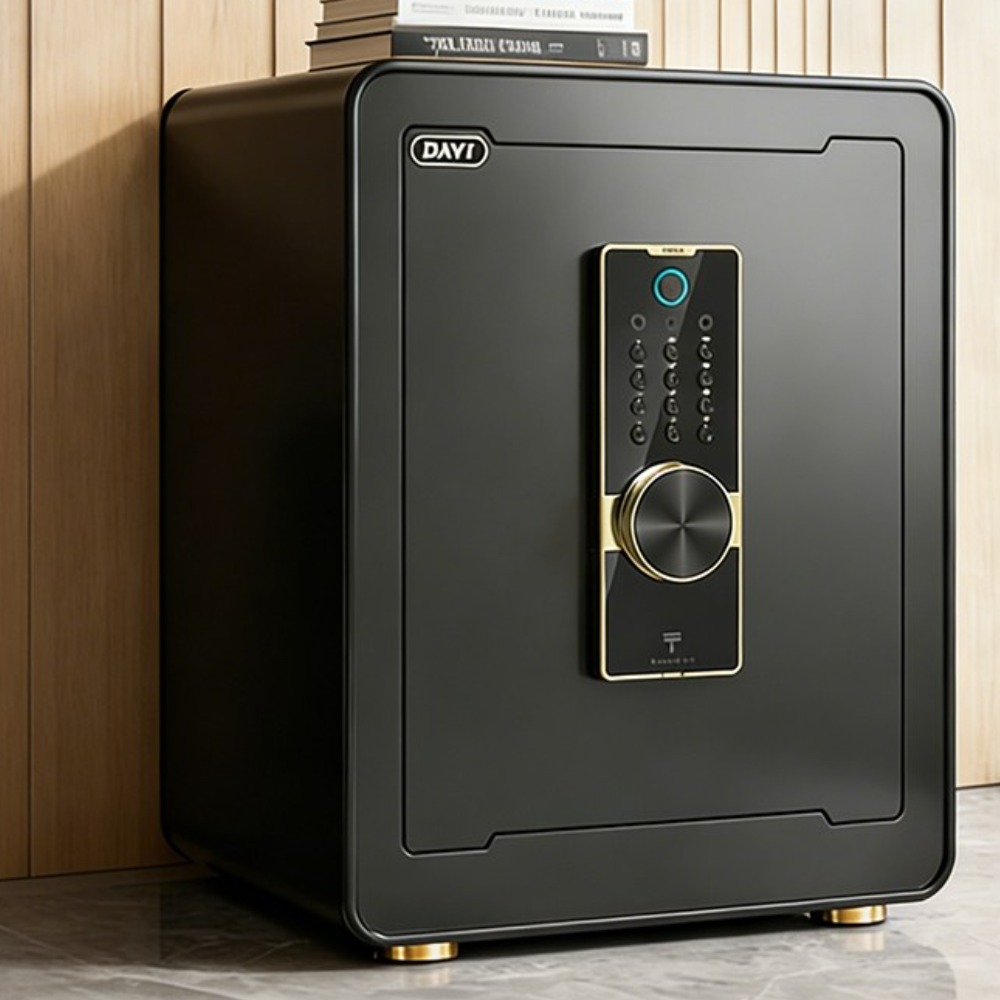 DAYI 디지털 키패드 대형 스마트 가정용 금고 450*380*310 안전 경보기 사무 가정용 금고 추천, 45cm 검은색 지문 열쇠 비밀번호 152,000원