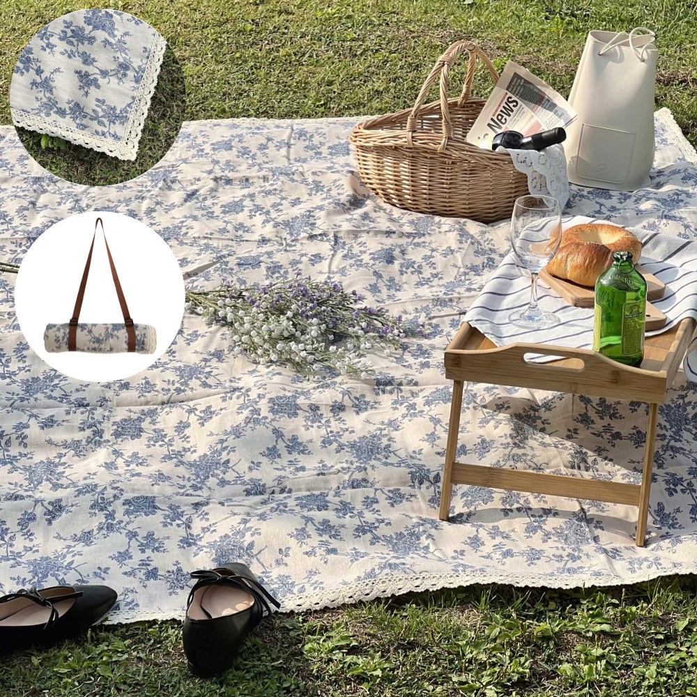 단품 린넨 플라워 레이스 피크닉 매트 감성 빈티지 비치 꽃무늬 프렌치 면 돗자리 야외 캠핑 소풍 차박, 플라워 피크닉 매트 23,900원