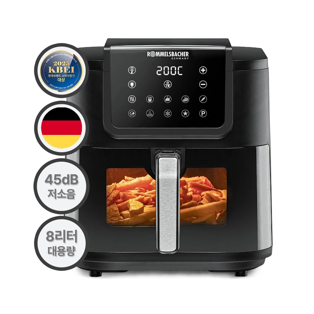 롬멜스바흐 롱핏 저소음 8L 에어프라이어,바스켓형,가정용,대용량, FRH1700 129,000원