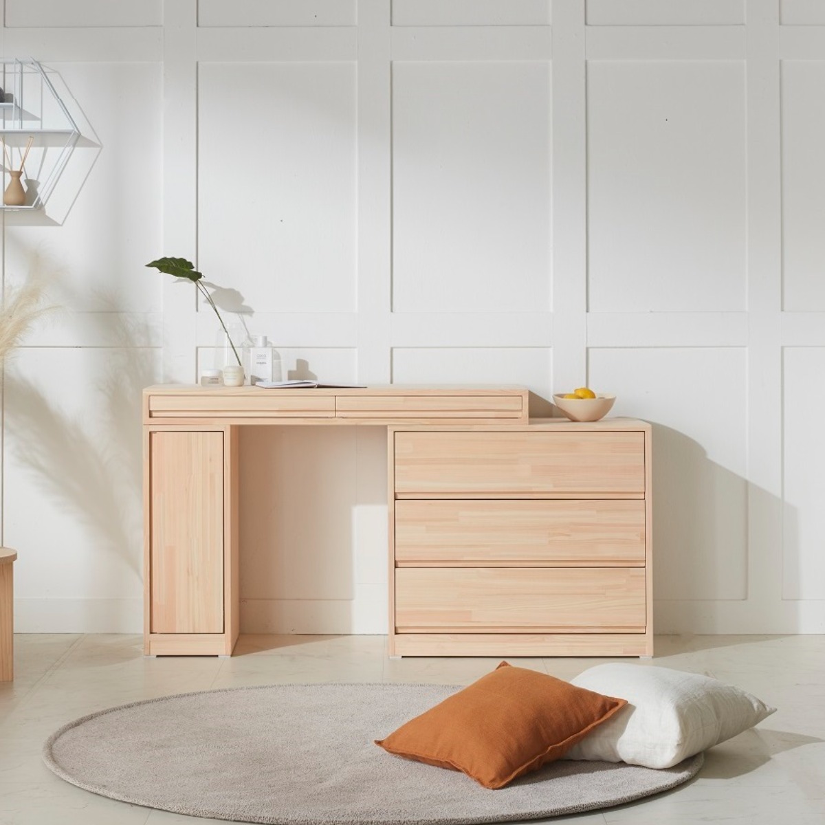 바르숲 한울 확장형 화장대 편백나무 원목 화장대 안방 거실 수납 서랍형 화장대 1,060,000원