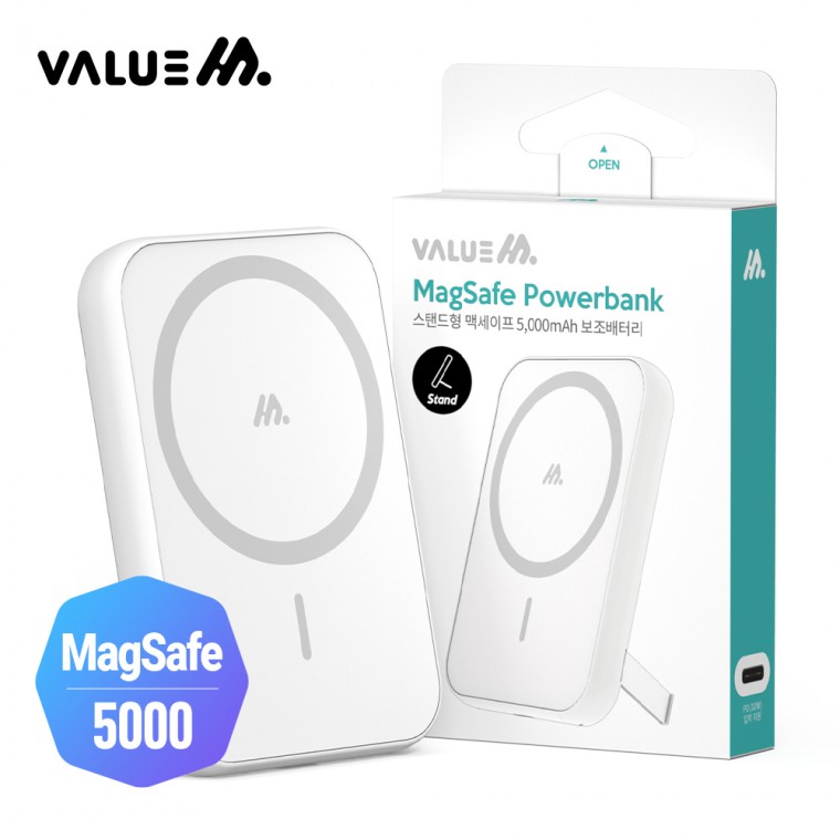밸류엠 5000mAh 에어팟 보조배터리 갤럭시 아이폰 10충전 맥세이프 galaxy iphone magsafe 버즈 스탠드형 18,170원