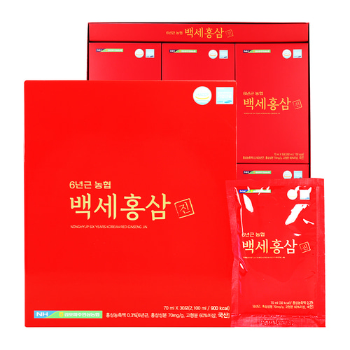 국산우리홍삼 홍삼고형분60%이상함유 지리산마천농협 6년근 농협 백세 홍삼진 70ml x 30포[스마트세일즈] 120,000원