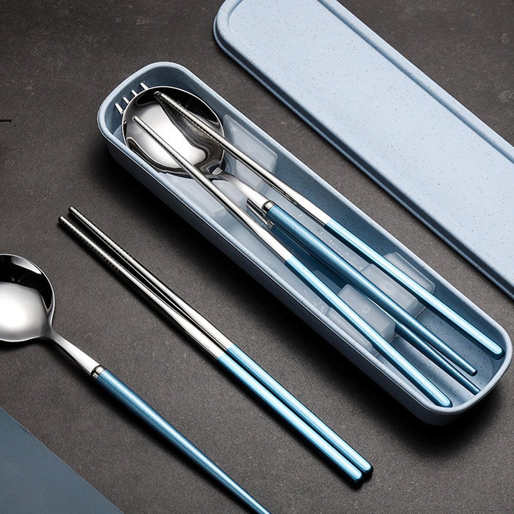 마카롱 성인 도시락 수저포크세트, 블루, 1세트 17,300원