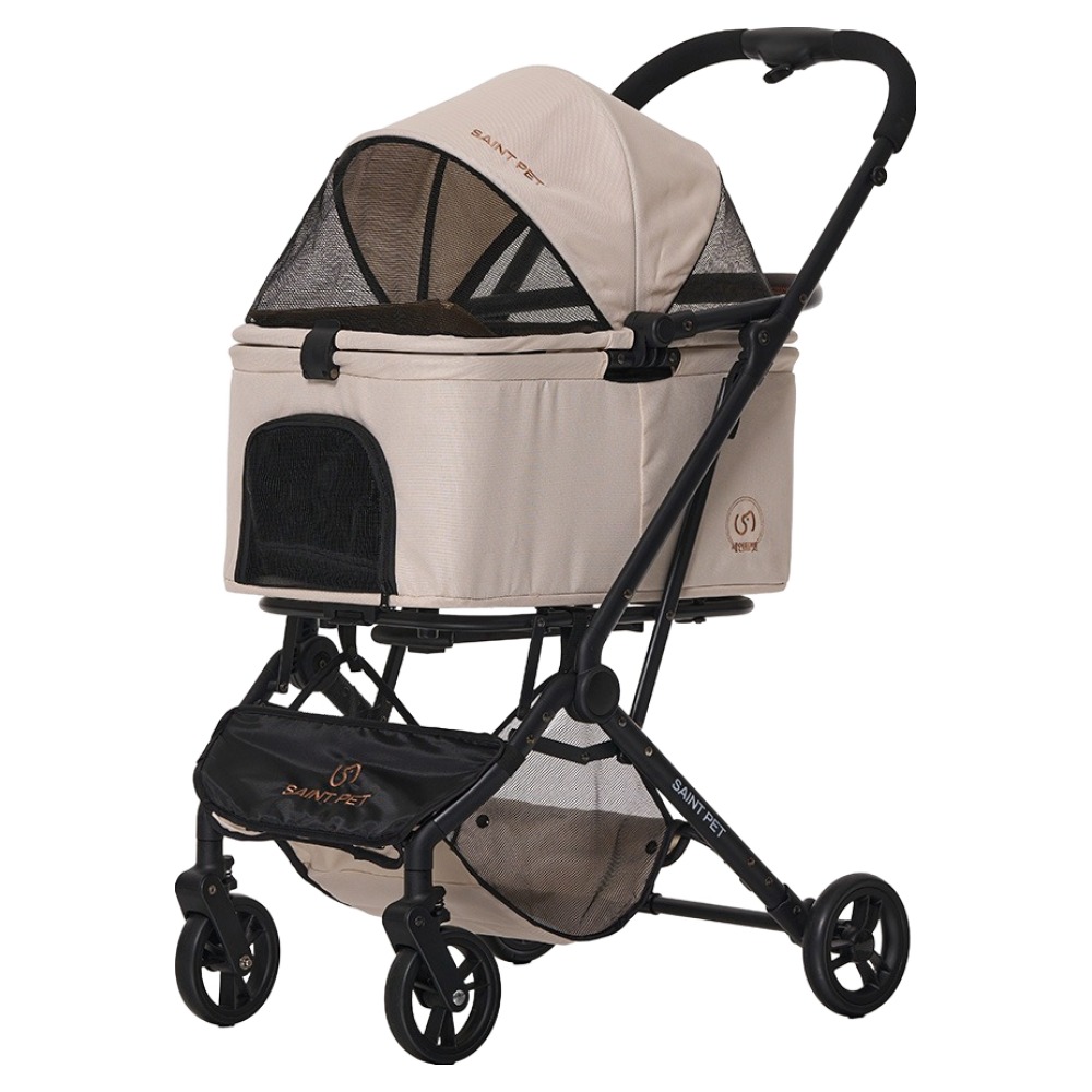 세인트펫 강아지 이지라이드 컴포트 플러스 분리형 원터치 경량 유모차, 아이보리, 1개 99,000원