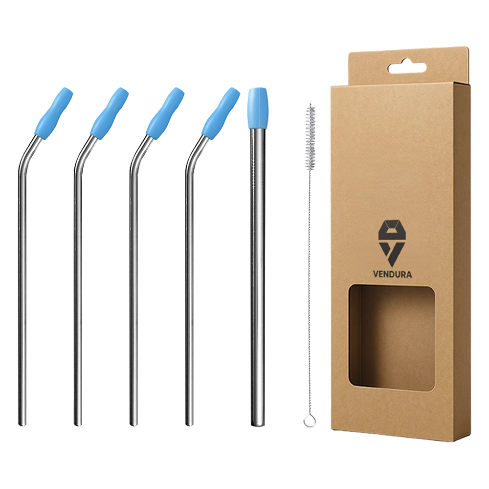 벤듀라 스테인레스 빨대 300mm 곡선형 4p + 스무디용 직선 + 세척솔 세트, 1세트 8,820원