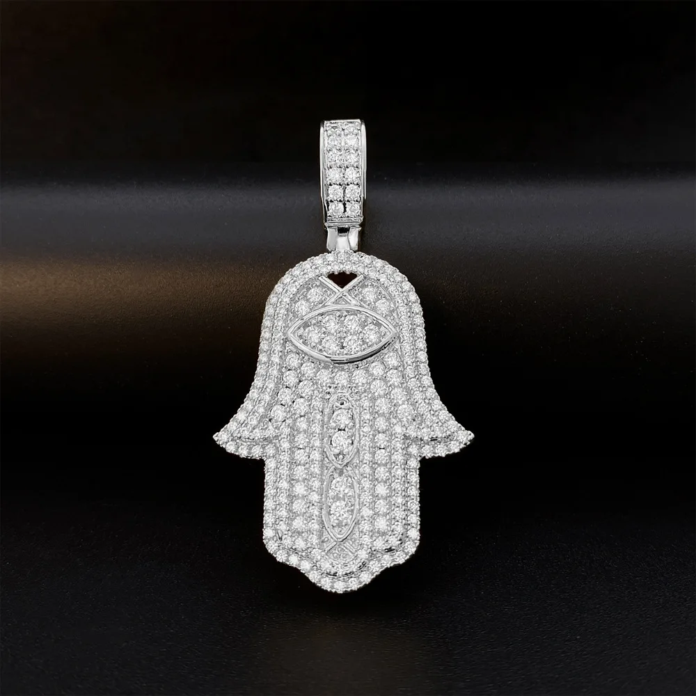 힙합 스 큐빅 지르코니아 파티마 핸드 펜던트,   쥬얼리 도금 16k Hamsa 목걸이 생일 46,000원