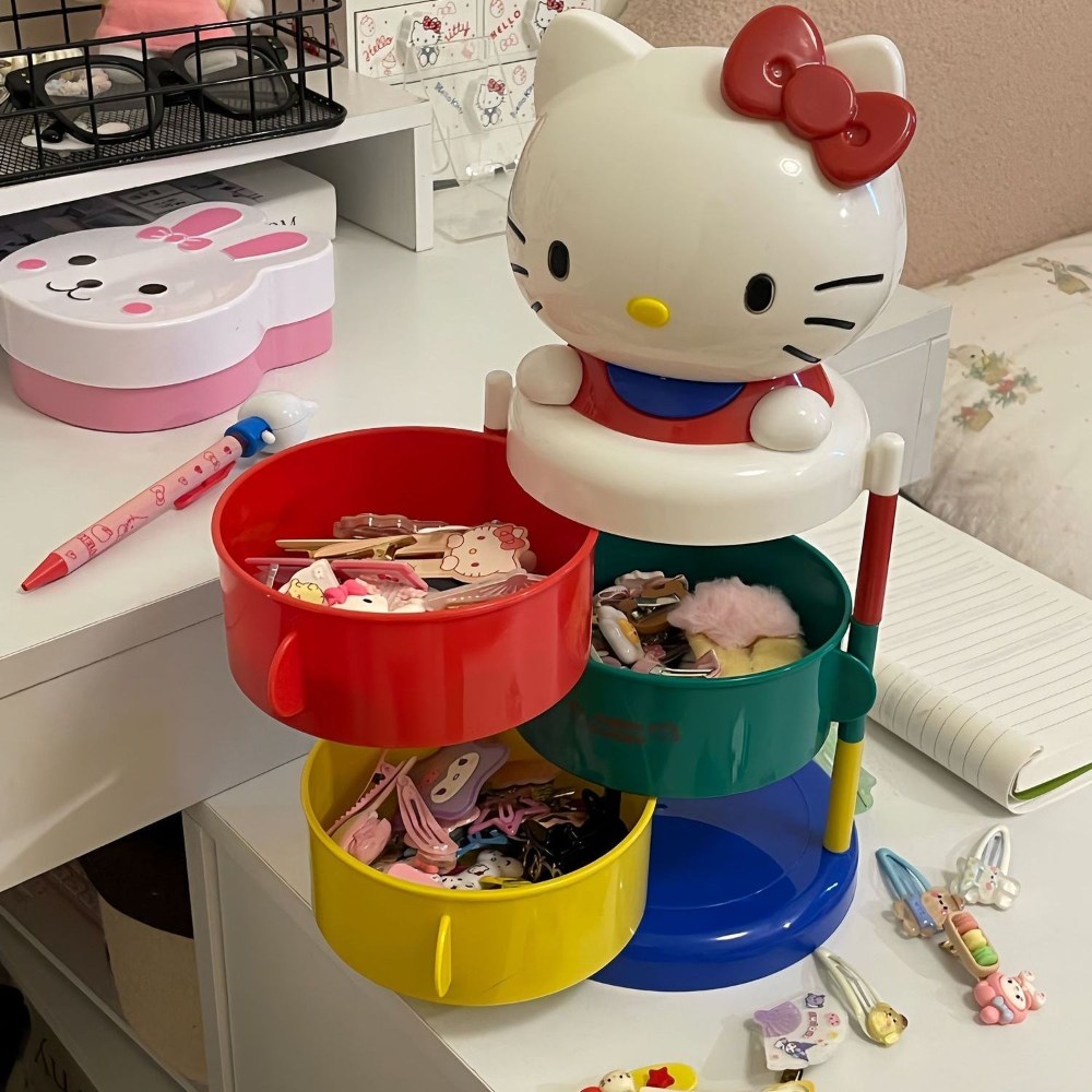 헬로키티 회전 수납박스 3단 다용도 수납함 20,410원