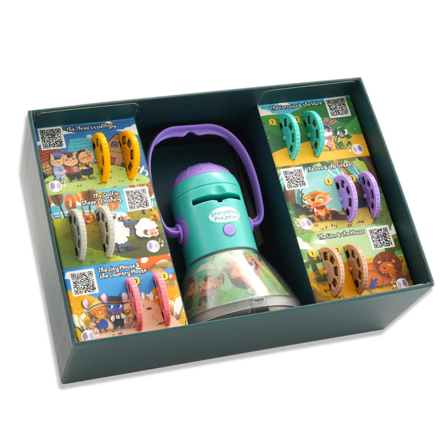 토이빔 캠핑 프로젝터 스토리텔링 6팩 세트 이솝우화 어린이 손전등 무드등, 1개 44,800원