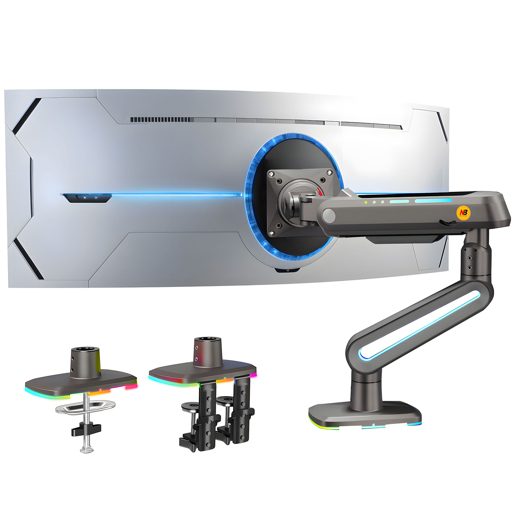 엔비어고노믹 게이밍 디자인 RGB 모니터암 F6, 1개, 매트 숯 149,000원