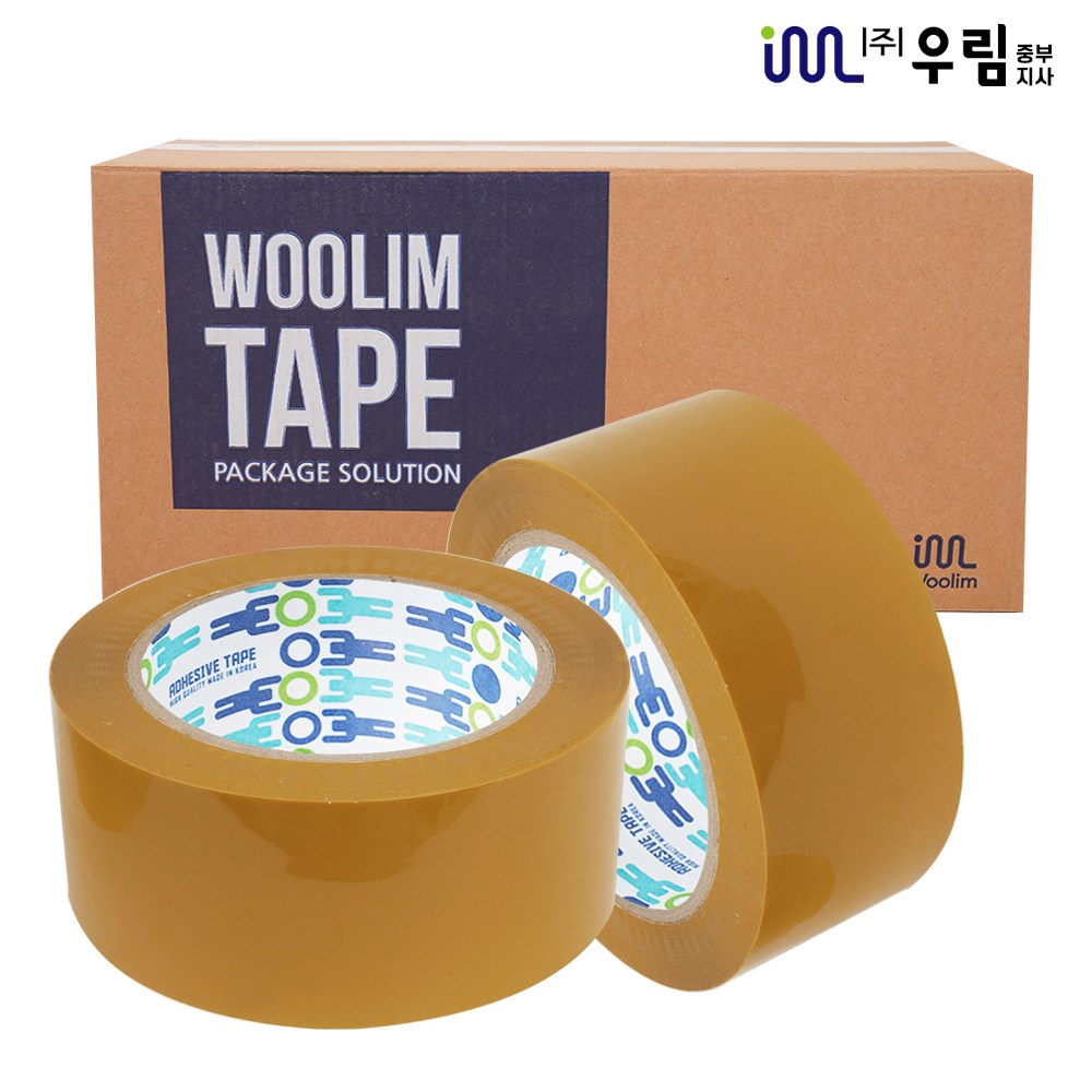 우림중부지사 박스테이프 황색 미색 opp 포장용 경포장  57mic x 48mm x 80M x 50개 50,500원