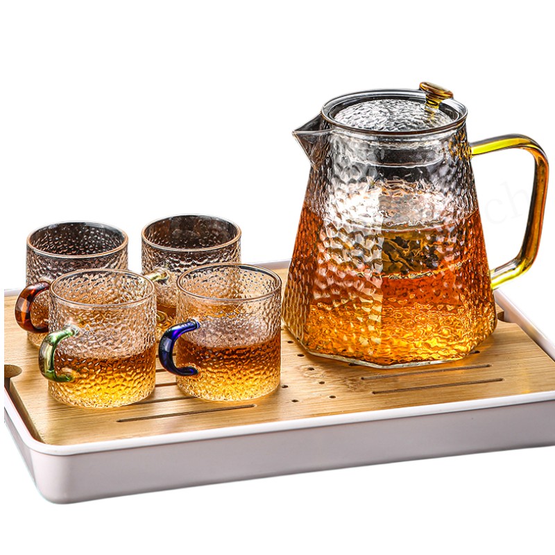 Owalch 거름망이 있는 주전자 세트 내열 유리 주전자 티포트+ 내열 컵2/4p 세트 23,900원