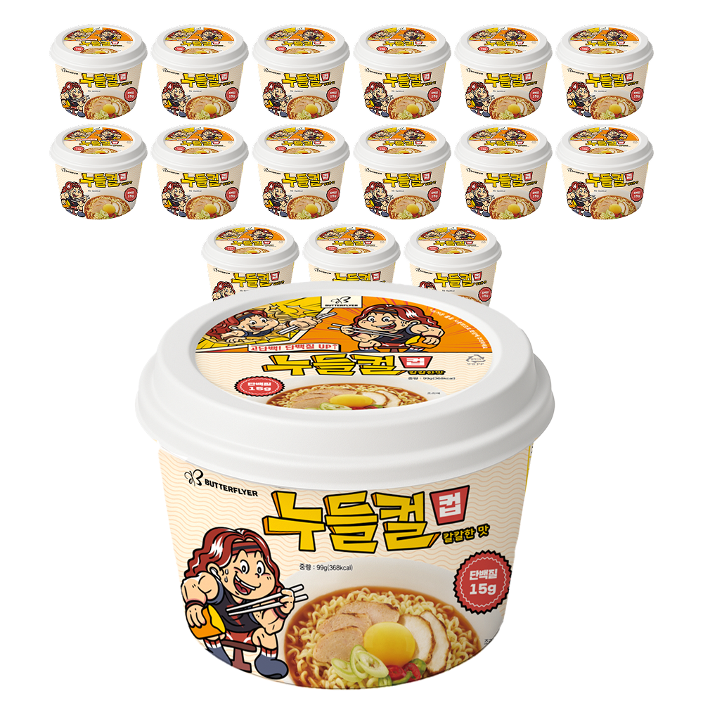 누들컬 고단백 저당 컵라면 단백질 15g 라면 칼칼한맛 99g, 16개 34,900원