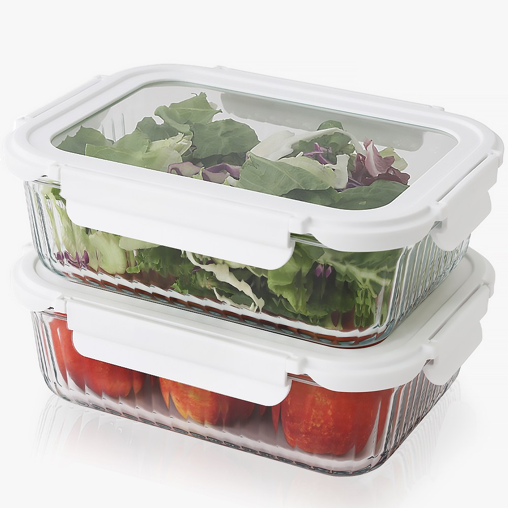 네오플램 글라스캡 내열유리 반찬통 밀폐용기 2p세트 1500ml 13,870원