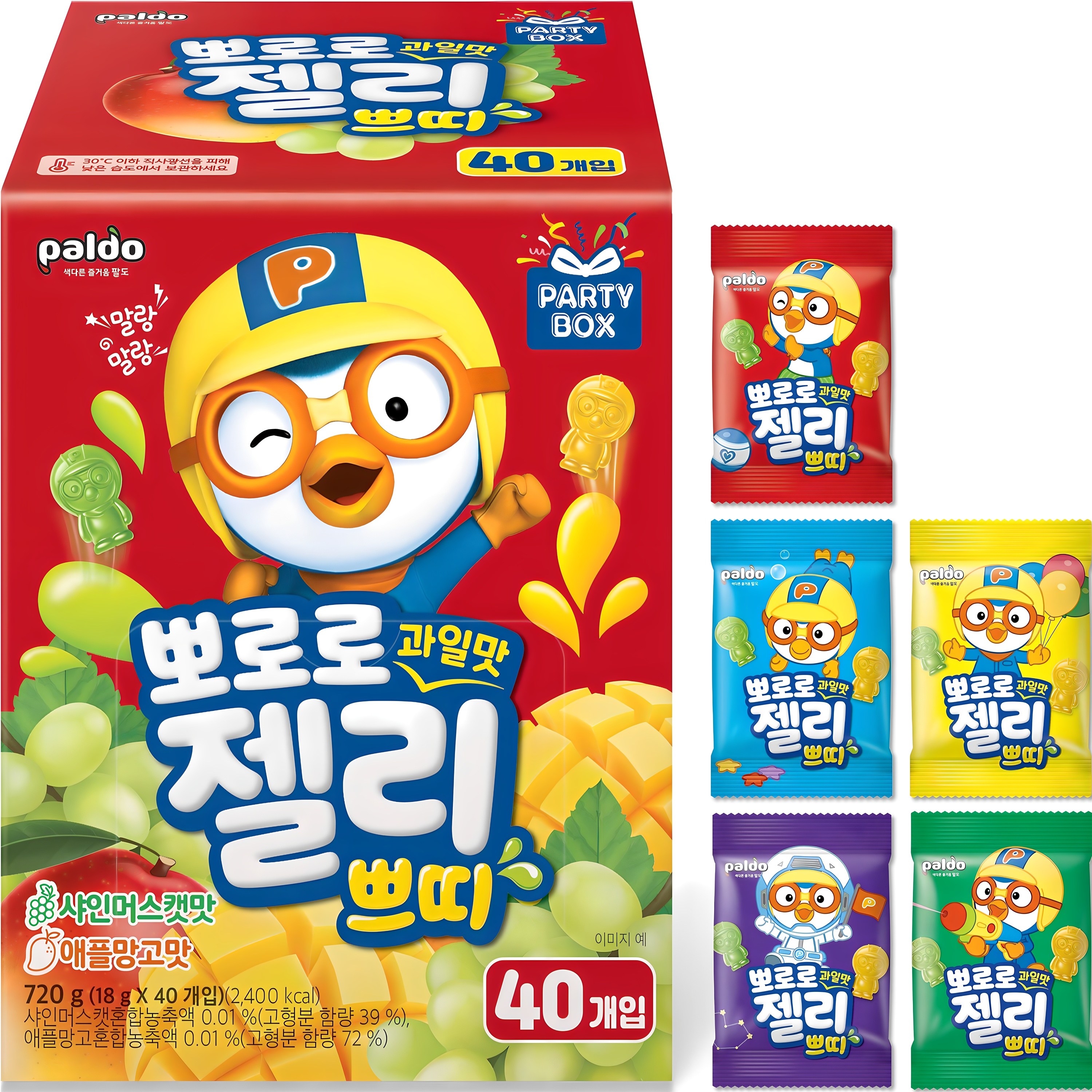 팔도 뽀로로 과일맛 젤리 쁘띠 40p, 720g, 1개 17,000원