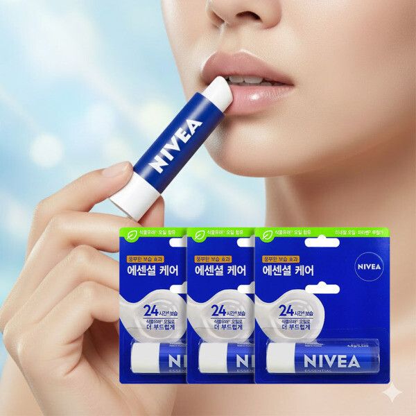 니베아 립케어 에센셜 케어 립밤 48g 3개 17,800원