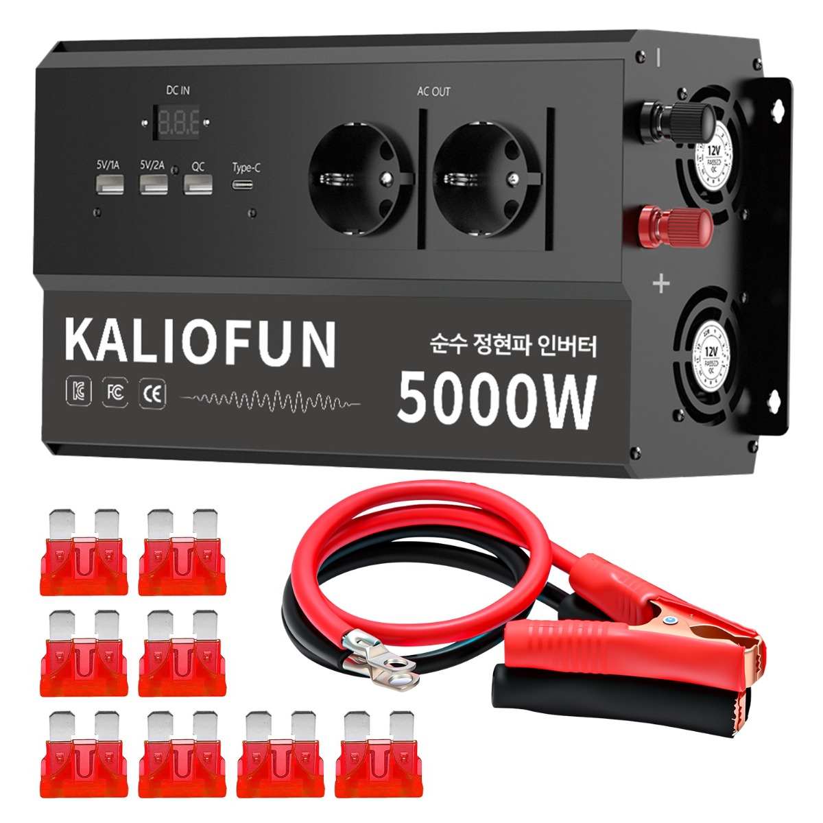 차량용 순수 정현파 인버터 4구 출력 캠핑용 KC인증 12V 220V 60Hz 244,000원