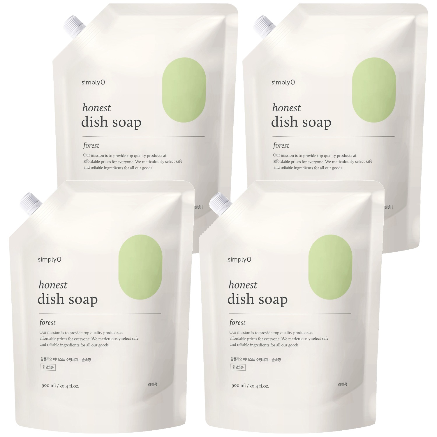 심플리오 어니스트 주방세제 리필용 숲속향, 900ml, 4개 40,700원