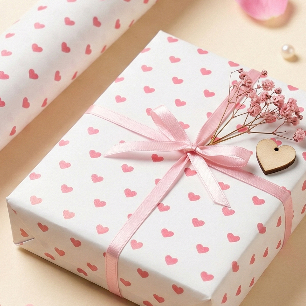 좋은기븐 포인트하트 종이롤 포장지, 핑크, 1개 7,000원