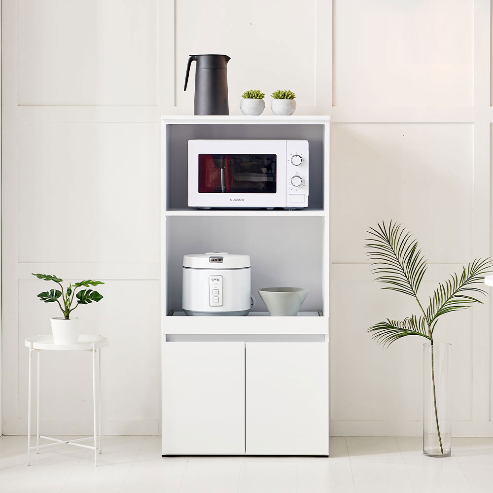 레브 렌지대 600 주방 수납장 전자렌지 에어프라이어 밥솥 선반, 화이트, 2단 57,900원