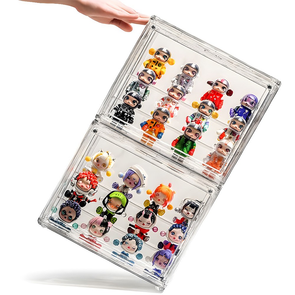 McEDA 아크릴 케이스 가방 피규어 보관함 장식장, 투명선반(27x18x22), 2개 25,800원