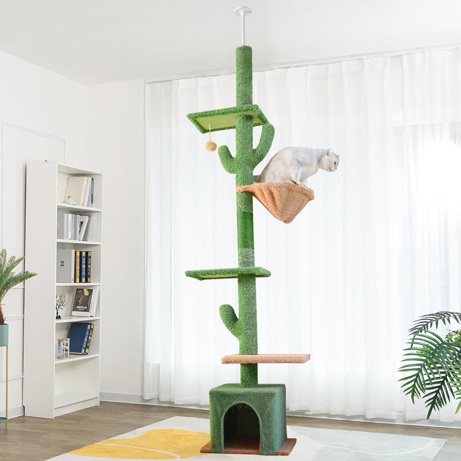 SAIVEINA 고양이 기동형 선인장 일체형 5단 캣폴 스크래쳐 해먹 미끄럼 방지 멀티 숨숨집 캣타워 39,900원