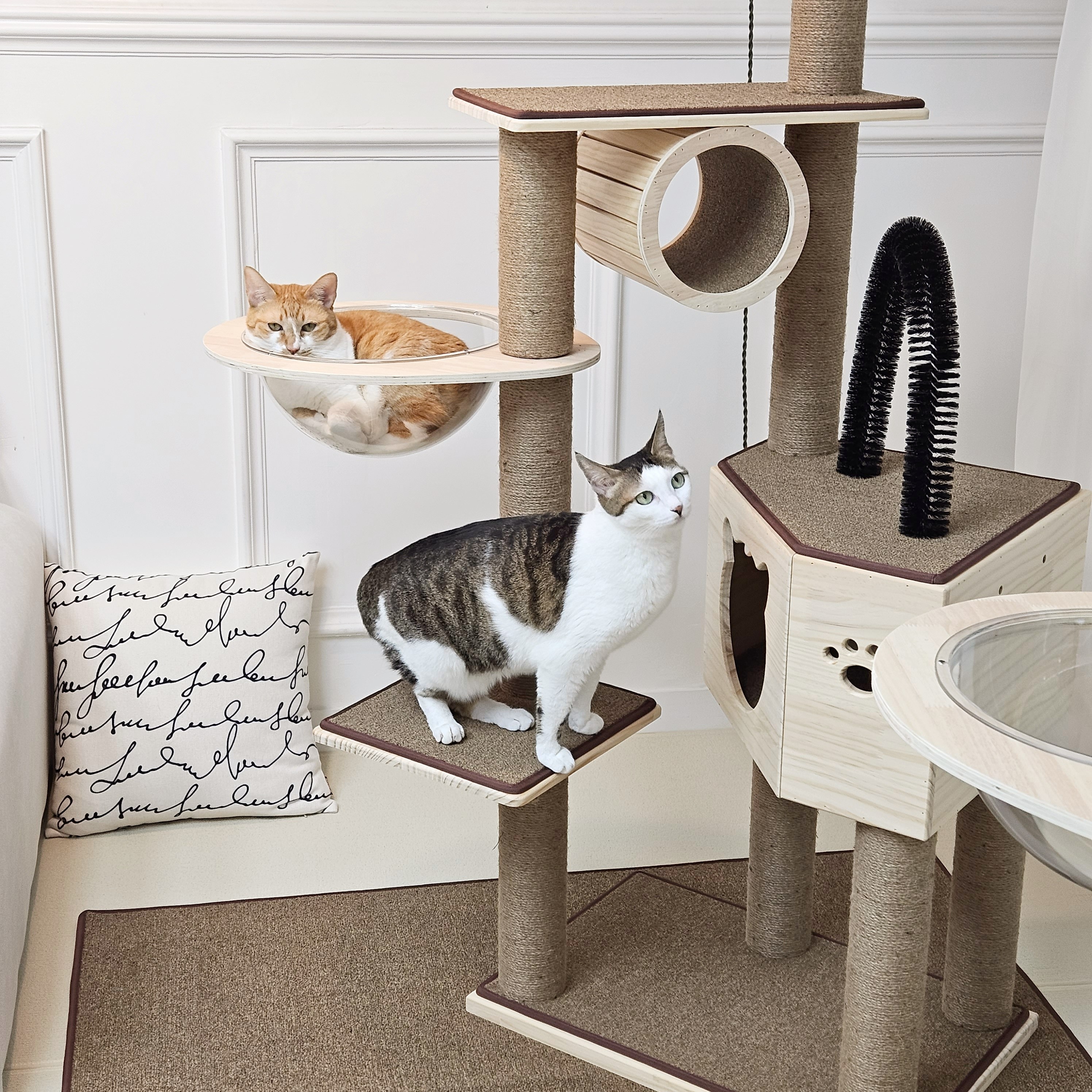 가르르 고양이 원목 캣폴 우주선 캣타워, 1개, 그린 249,800원