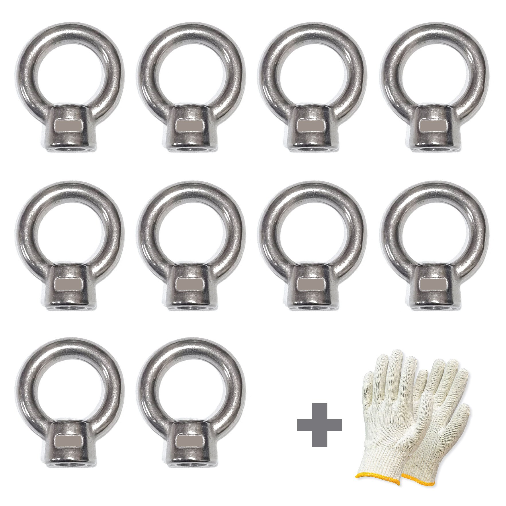 SUS304 스텐 아이너트 10개 + 면장갑1켤레 캠핑용 산업용 콘크리트 텐트설치용 아웃도어 앙카볼트연결 5,900원