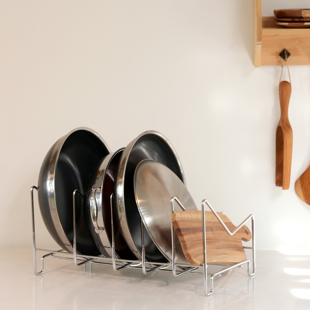 국산 올스텐 후라이팬 정리대 6mm M 웍정리대, 1개, 실버, 5단 49,400원