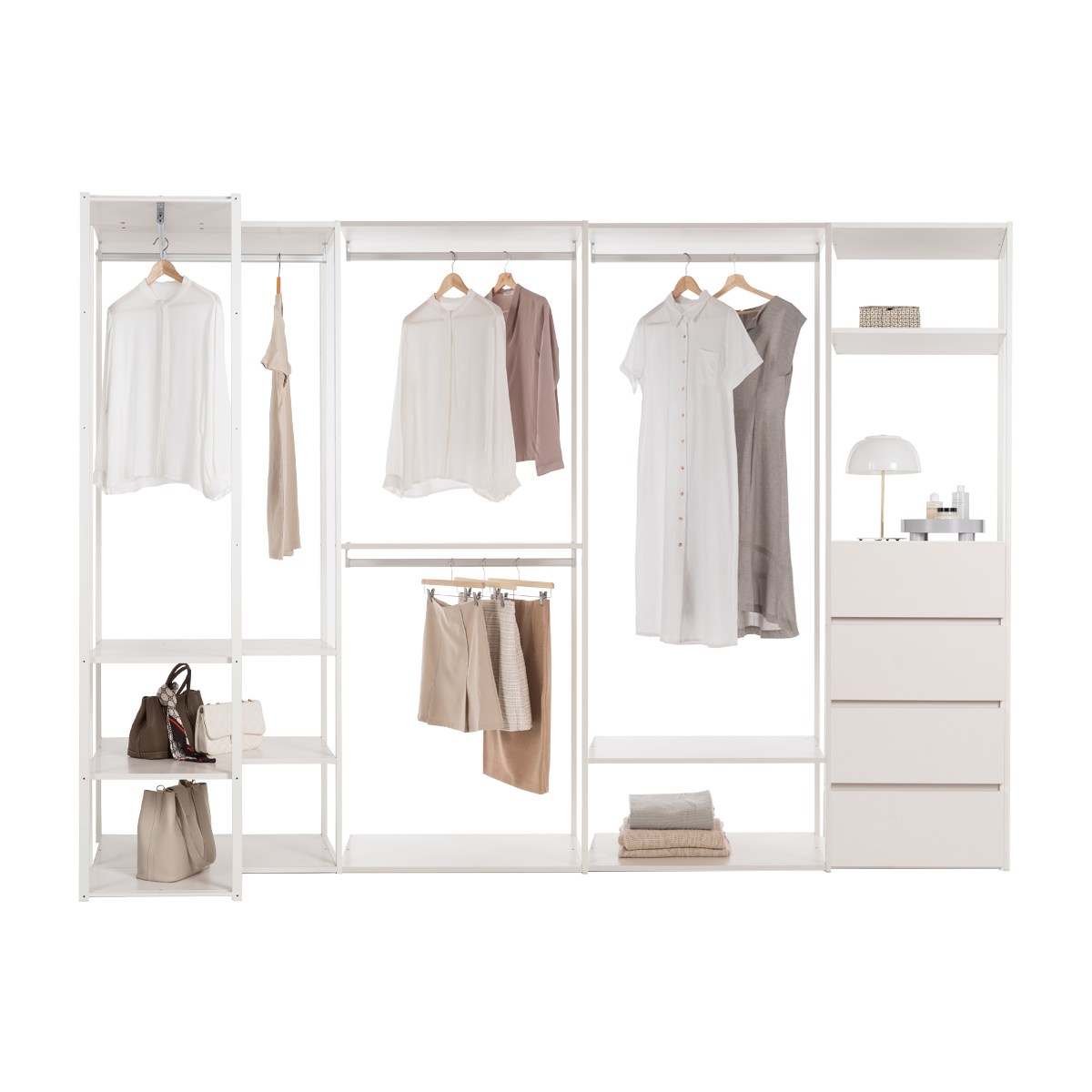 리바트 아일 드레스룸 ㄱ자 C형, 화이트(피시본 화이트) 871,000원