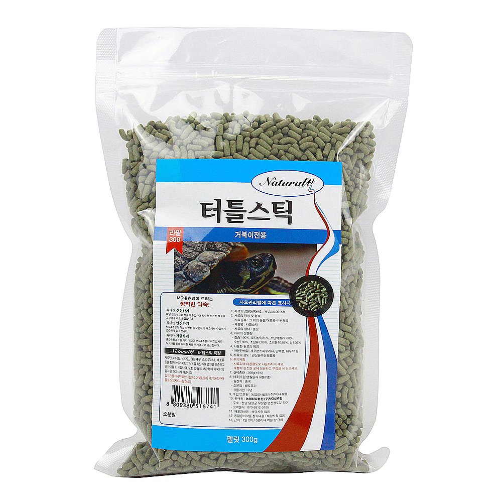 내츄럴한 터틀스틱 거북이전용 사료 리필용 8,430원