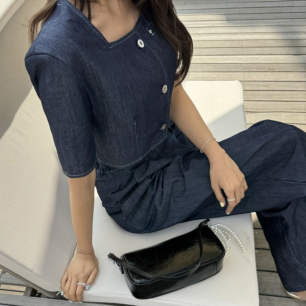 떳다그녀 프레나 데님 셔츠 팬츠 세트 (반팔, 긴팔) 54,800원