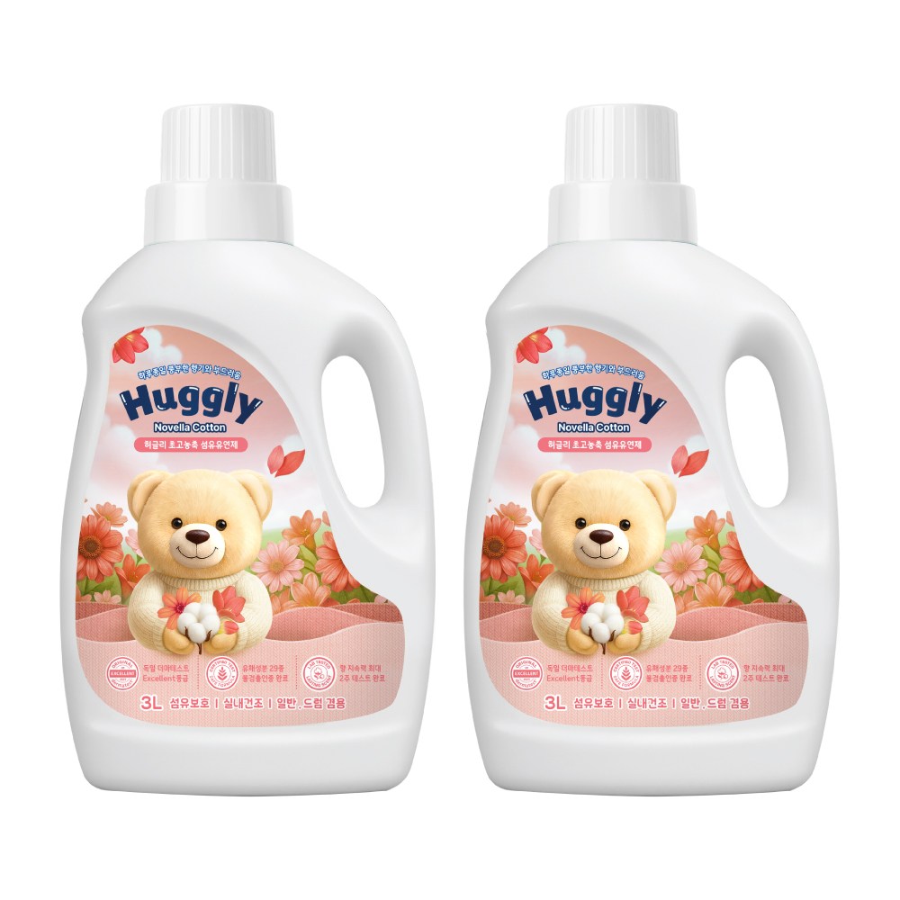 허글리 초고농축 섬유유연제 노벨라코튼, 2개, 3L 24,550원