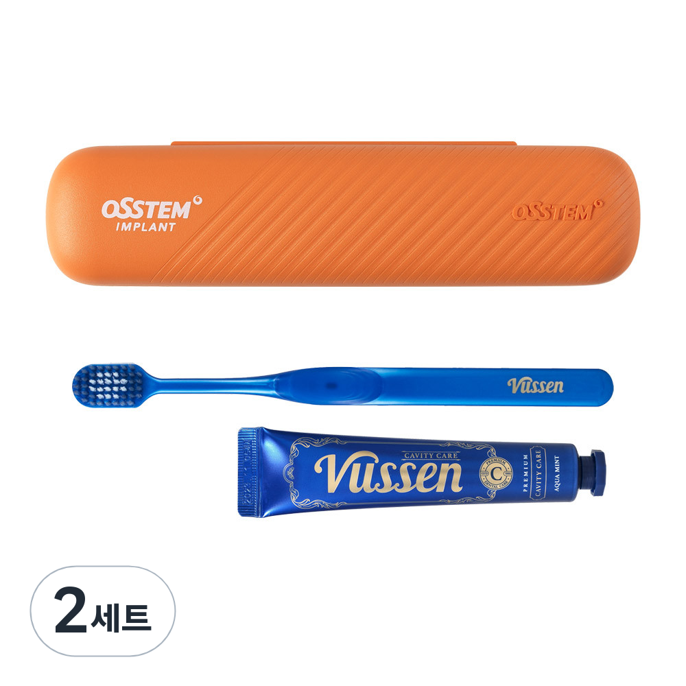 오스템 여행 휴대용 양치키트 뷰센 C 충치케어 치약 40g + 칫솔 세트, 2세트 14,900원