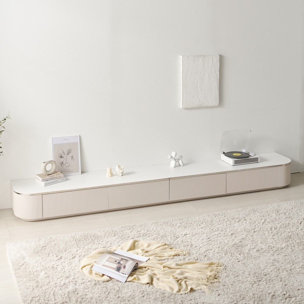 블랑누아 세라믹 템바보드 거실장 100인치 낮은 tv다이 3200, 화이트 1,405,800원